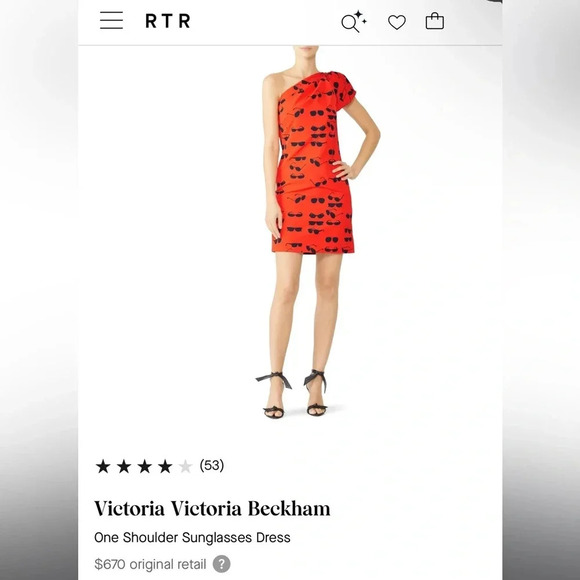 Victoria Beckham One Shoulder Sunglasses Dress - Picture 2 of 9